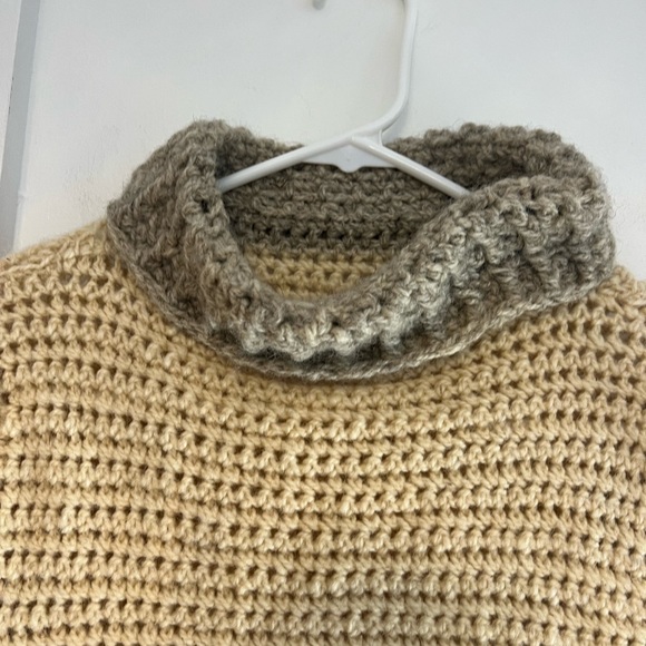 Women’s Vintage Y2K Long Sleeve Knit Crochet Turtleneck Sweater SzS/M - Picture 7 of 12